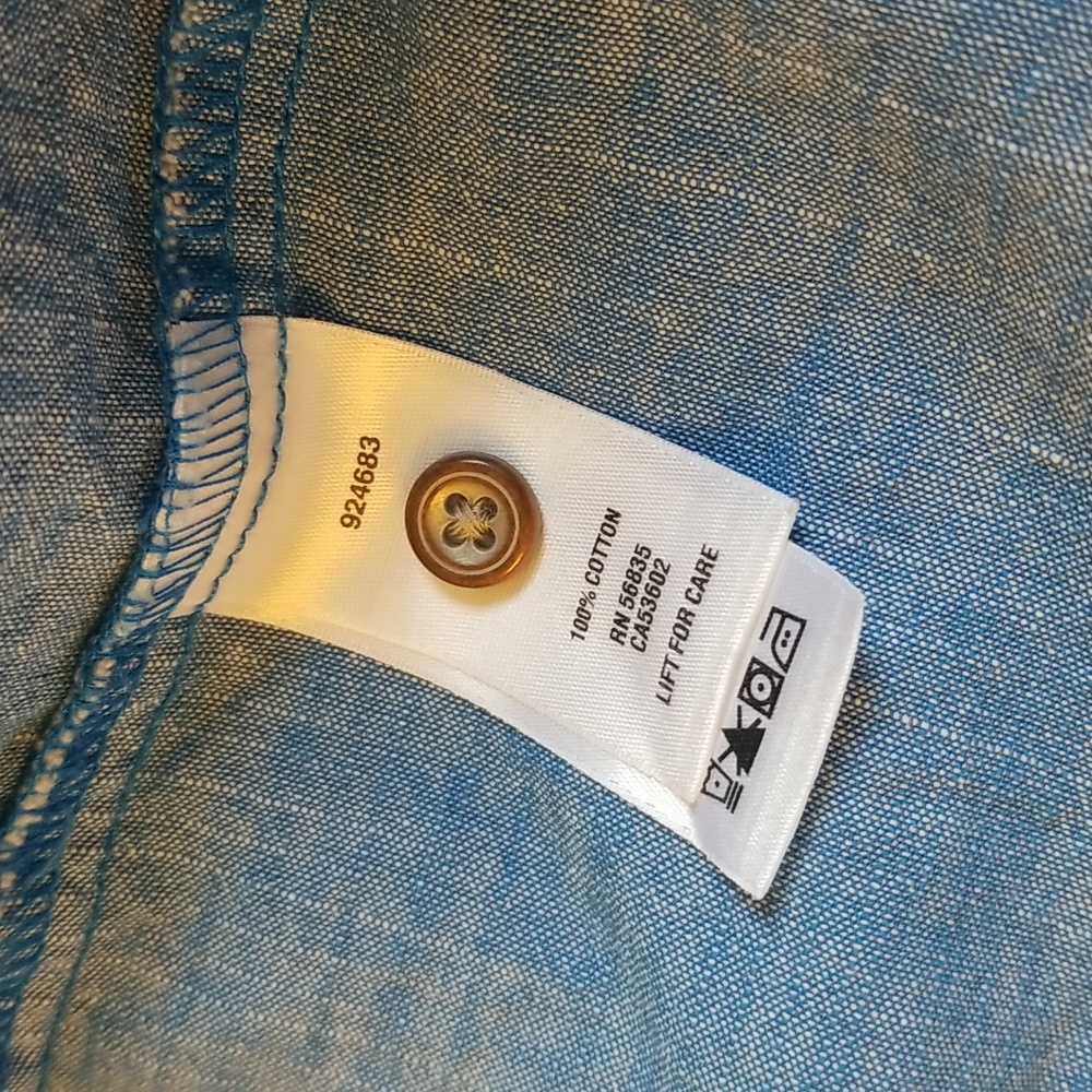 Cabela's Blue Denim Long Sleeve Chambray Shirt Dress Size Small Petite - Picture 11 of 12